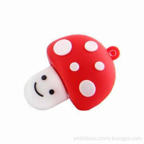 Mushroom-shaped USB Flash Drive, 64MB to 128GB, Made of Silicon, RoHS Directive-compliant